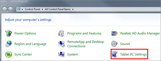 TabletPCSetting